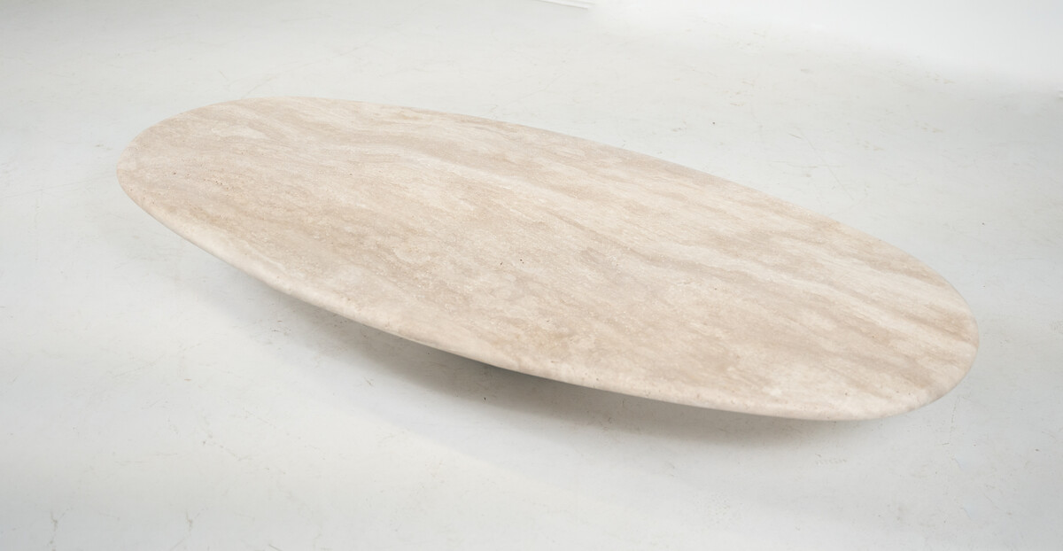 mid-modern-century travertine coffee table, Italy