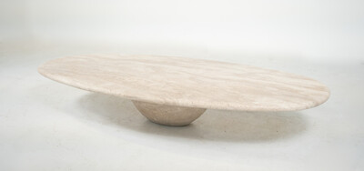 mid-modern-century travertine coffee table, Italy