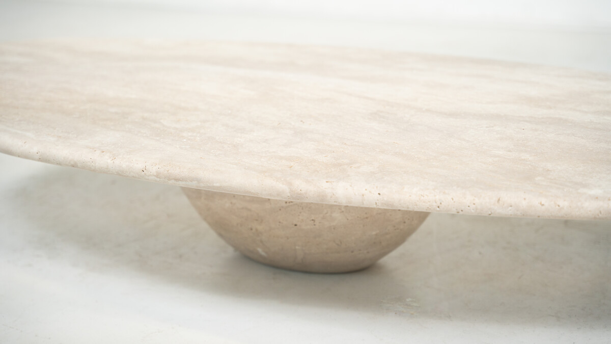 mid-modern-century travertine coffee table, Italy