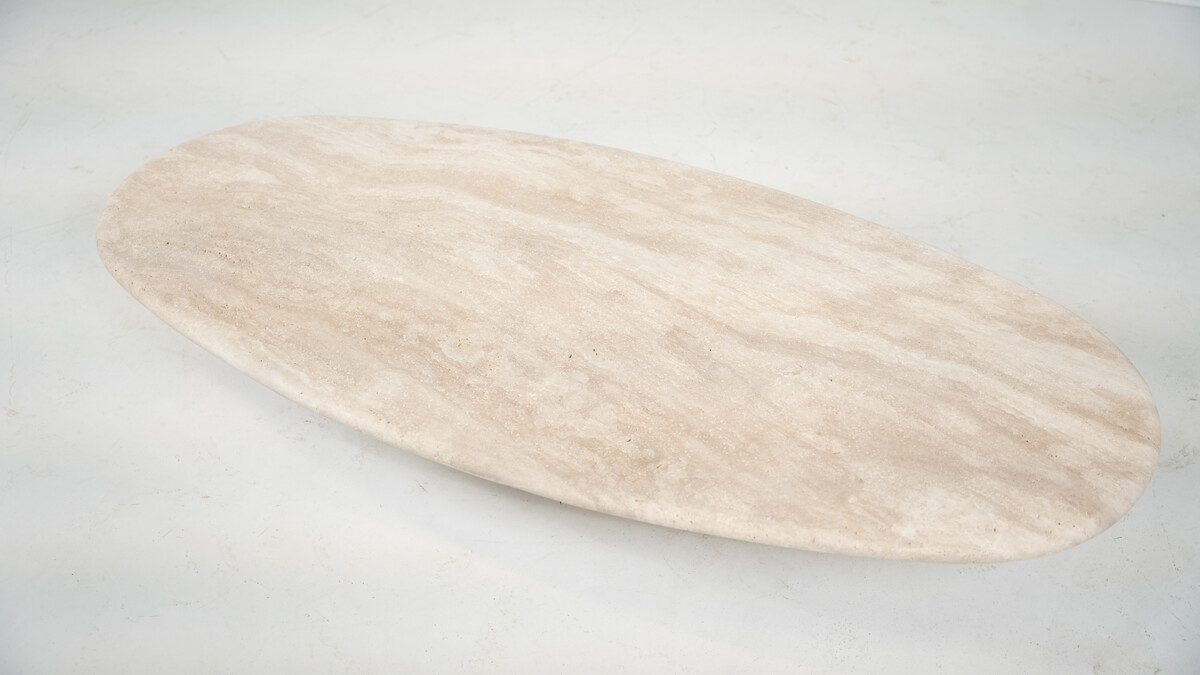 mid-modern-century travertine coffee table, Italy