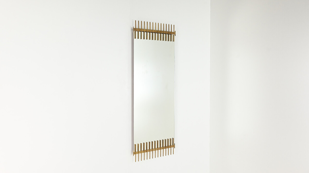 Mirror in Brass by Ettore Sottsass for Santambrogio & De Berti. Italy, 1960.