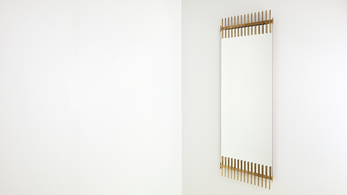 Mirror in Brass by Ettore Sottsass for Santambrogio & De Berti. Italy, 1960.