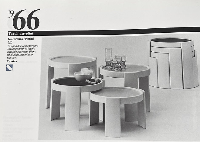 Model 780 Nesting Tables by Gianfranco Frattini for Cassina, 1960s, set of 3