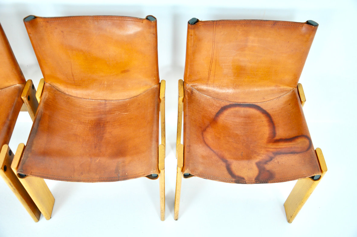 Monk Dining Chairs by Afra & Tobia Scarpa for Molteni, 1970s, set of 4