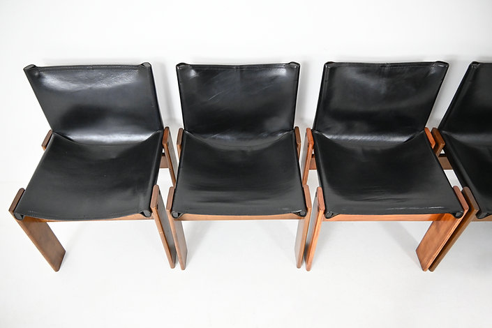 Monk Dining Chairs by Afra & Tobia Scarpa for Molteni, 1970s, set of 6