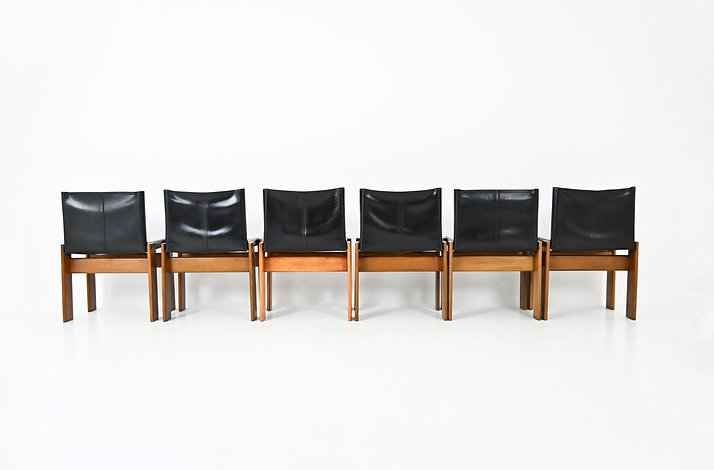 Monk Dining Chairs by Afra & Tobia Scarpa for Molteni, 1970s, set of 6