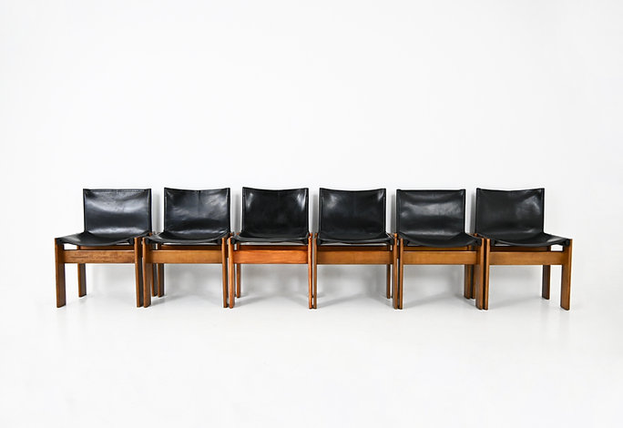 Monk Dining Chairs by Afra & Tobia Scarpa for Molteni, 1970s, set of 6