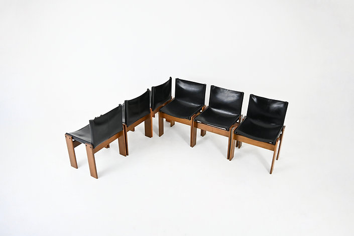 Monk Dining Chairs by Afra & Tobia Scarpa for Molteni, 1970s, set of 6