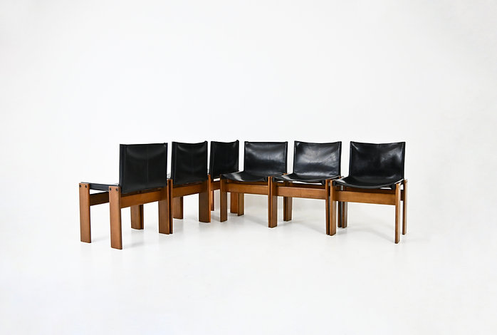 Monk Dining Chairs by Afra & Tobia Scarpa for Molteni, 1970s, set of 6