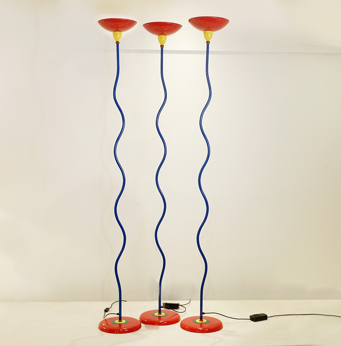 Multicolored floor lamps in Memphis style, 1980s - 3 available