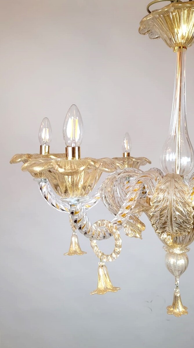 Murano Glass Chandelier - 6 Arms Of Light