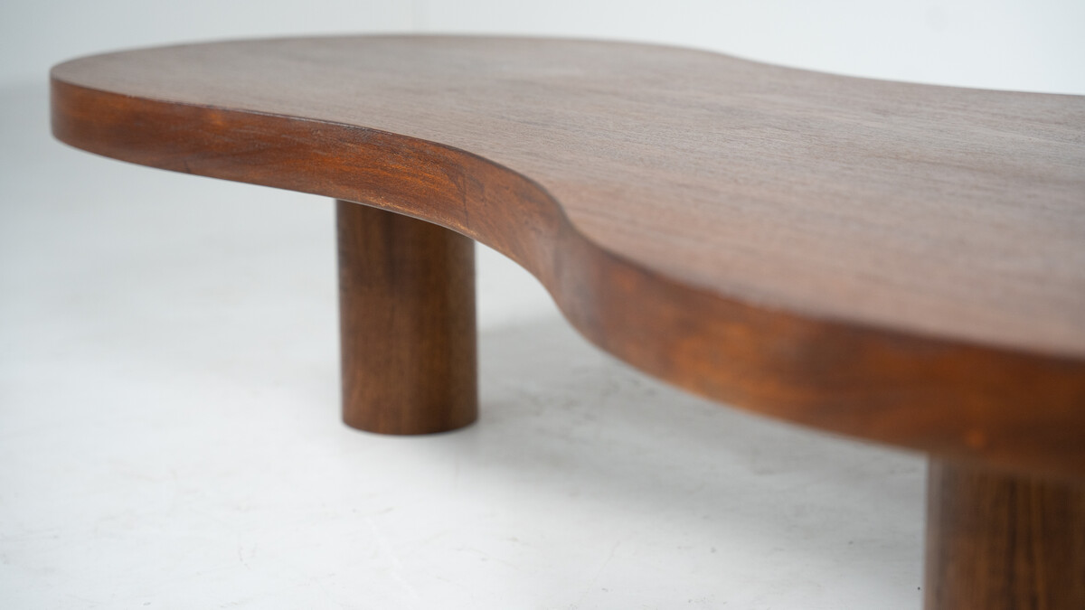 Organic Shaped Wooden Coffee Table, Contemporary