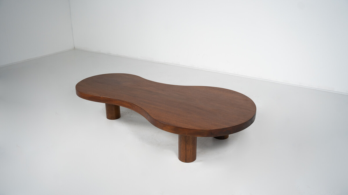 Organic Shaped Wooden Coffee Table, Contemporary