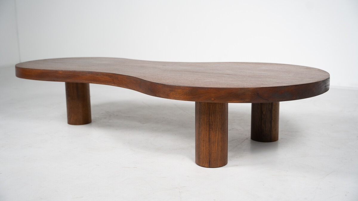 Organic Shaped Wooden Coffee Table, Contemporary