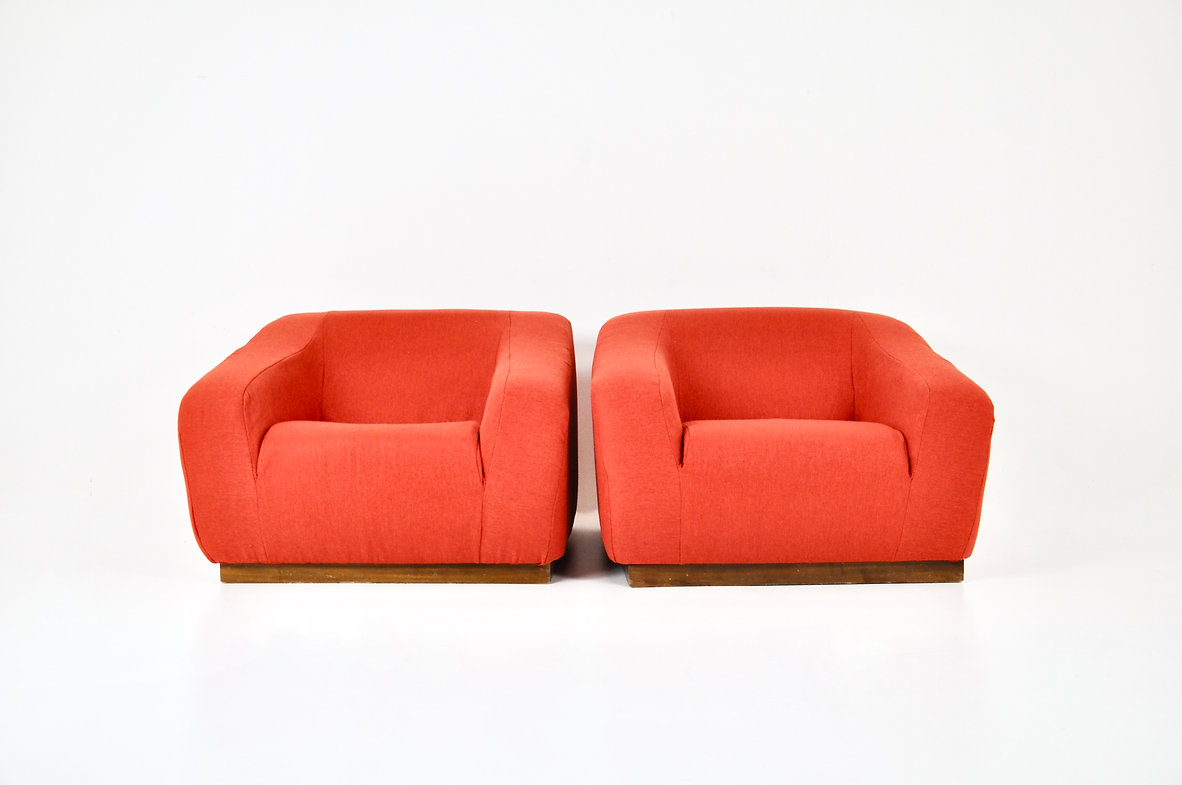 Pair of Italian Lounge chairs, 1970s