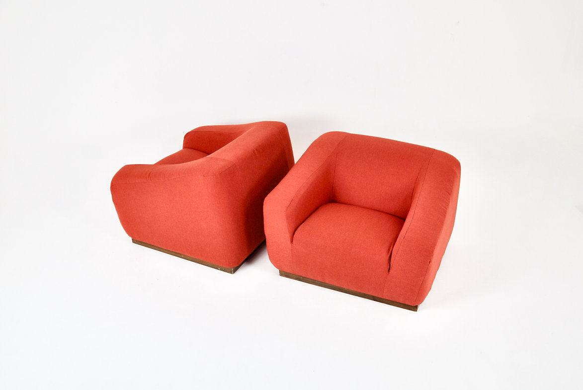 Pair of Italian Lounge chairs, 1970s