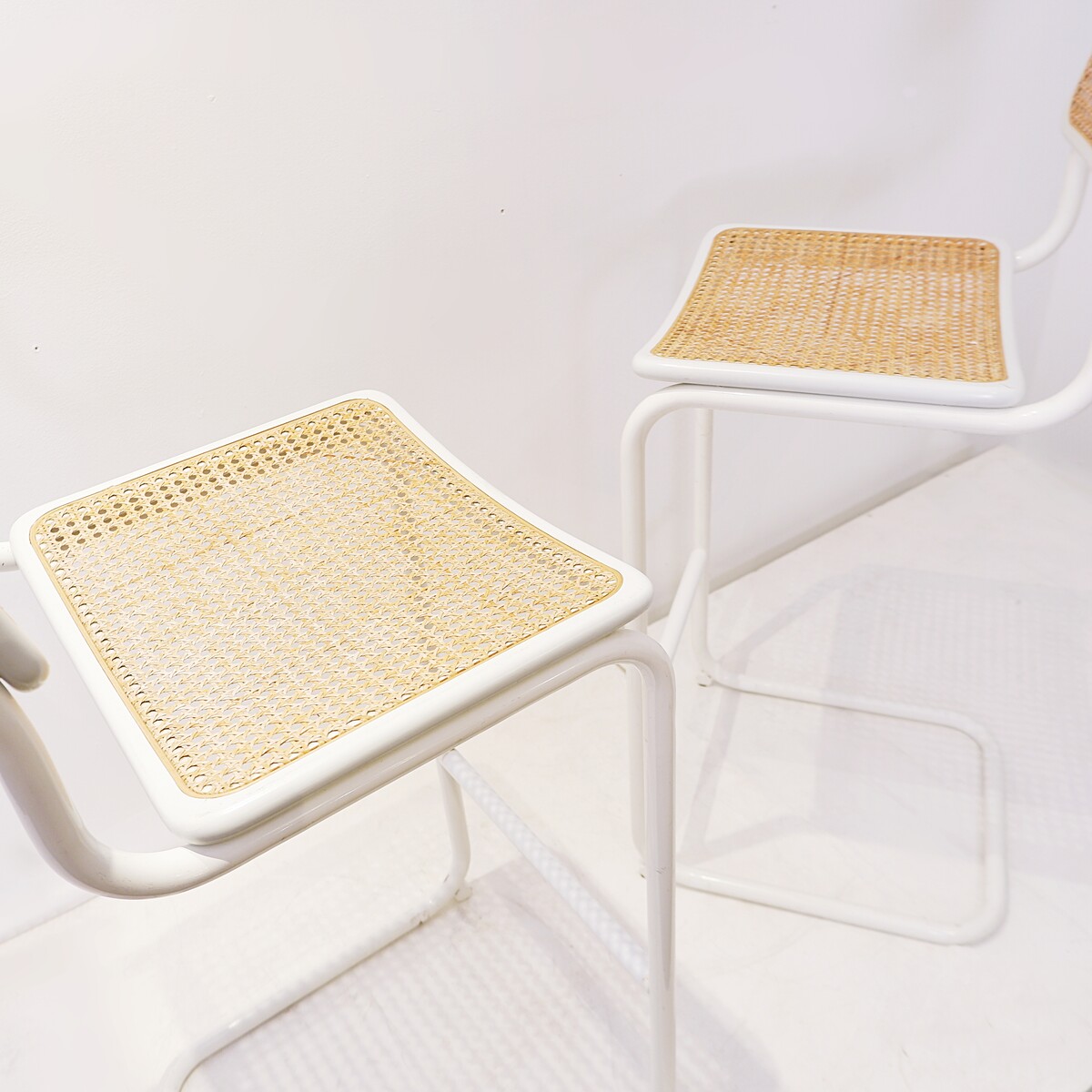 Pair of Mid-Century Bar Stools in the style of Marcel Breuer