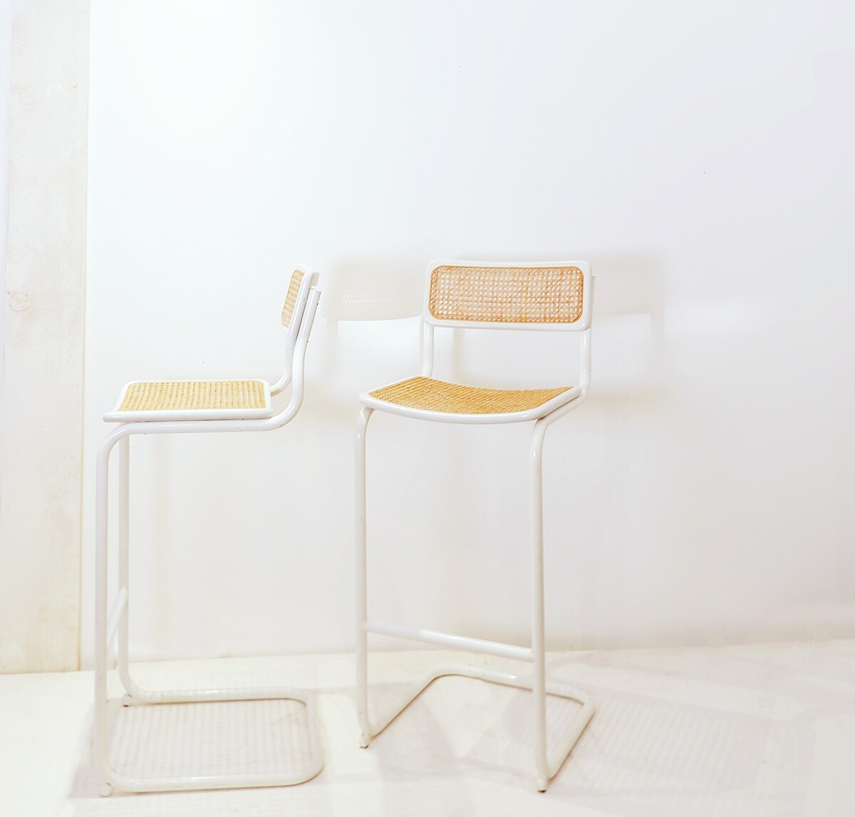 Pair of Mid-Century Bar Stools in the style of Marcel Breuer