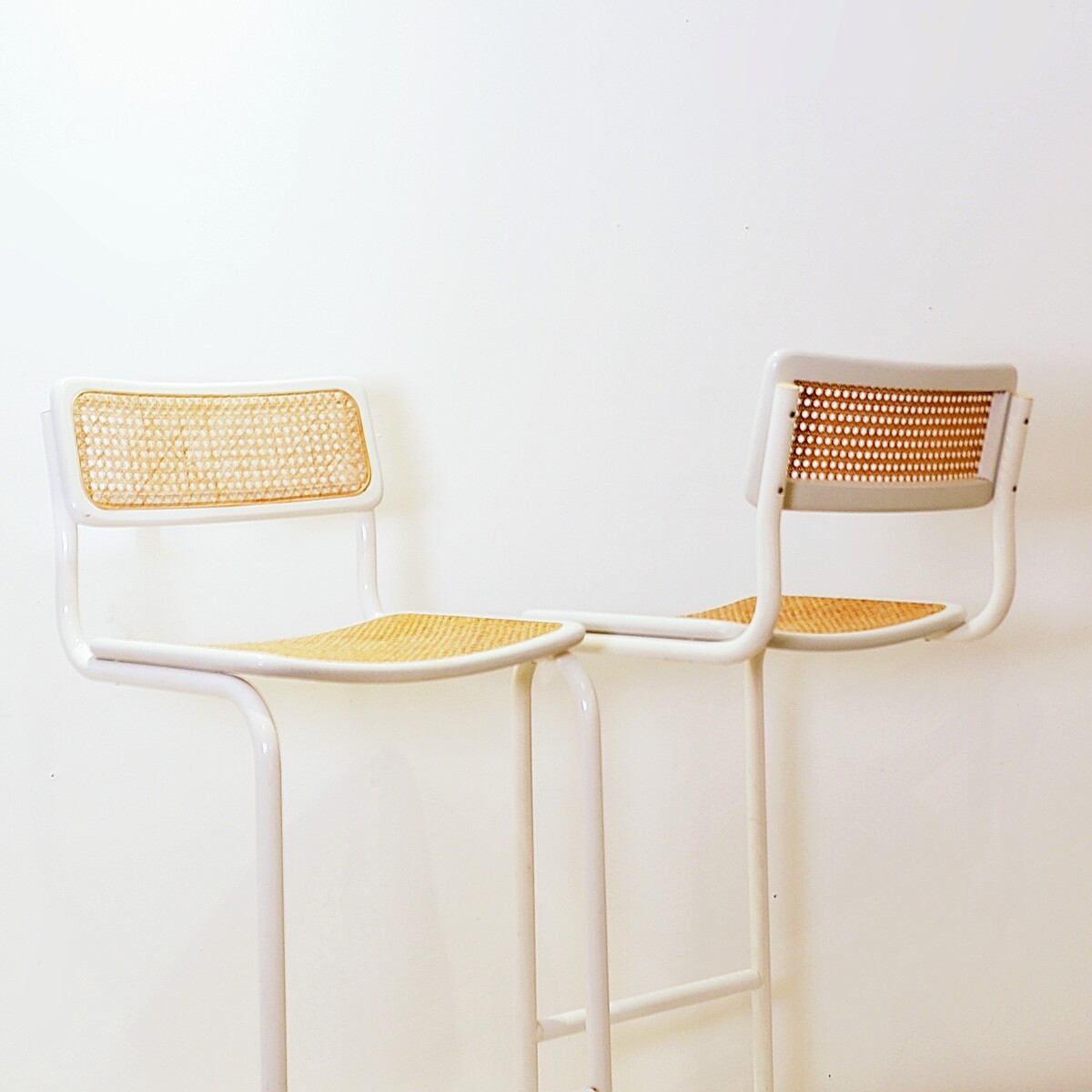 Pair of Mid-Century Bar Stools in the style of Marcel Breuer