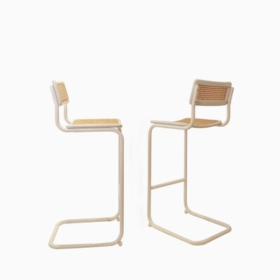 Pair of Mid-Century Bar Stools in the style of Marcel Breuer