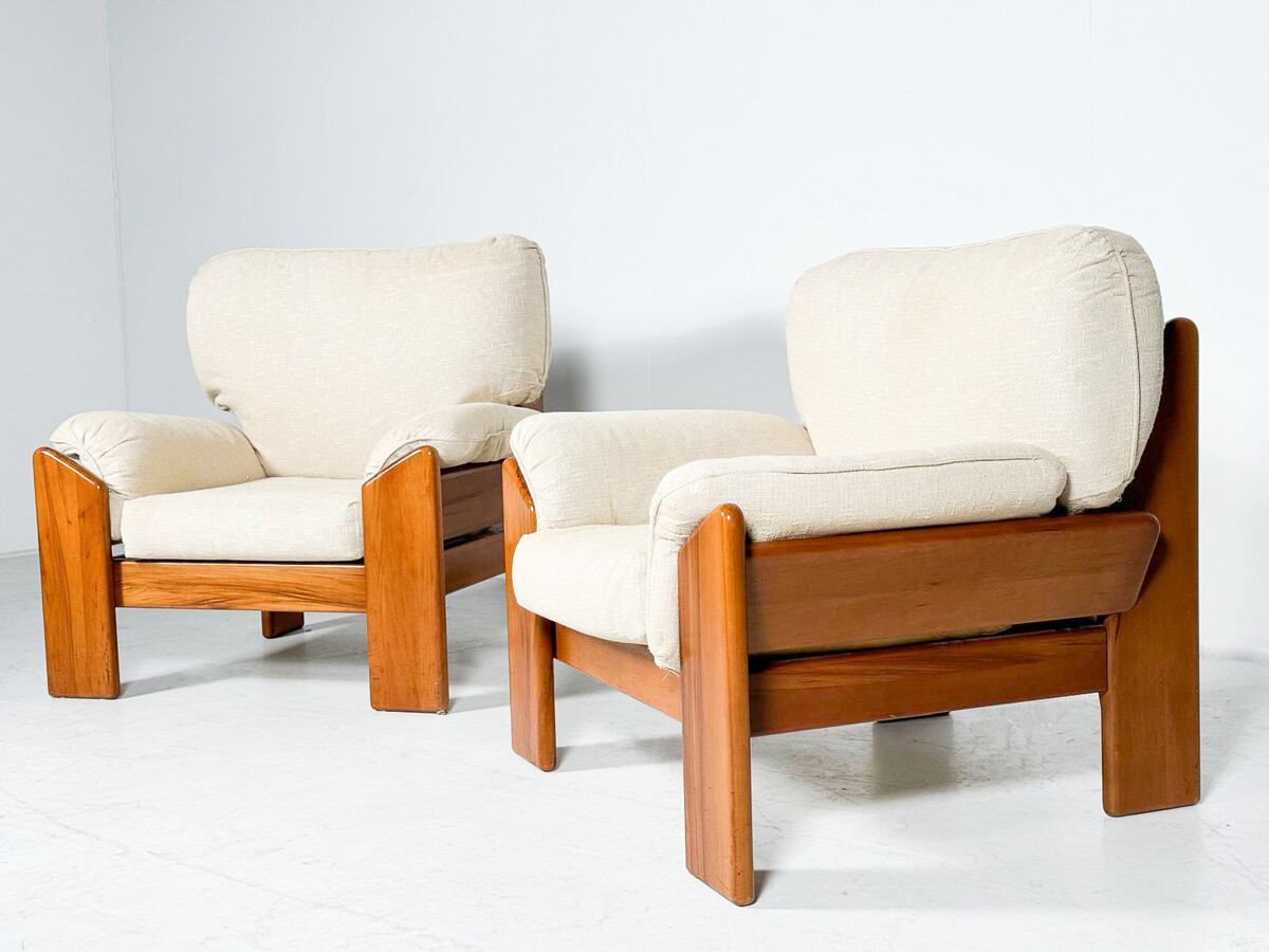 Pair of Mid Century Modern Armchair by Sapporo for Mobil Girgi, Italy, 1970