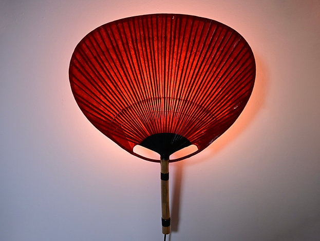 Pair of Uchiwa wall lamps by Ingo Maurer for M design, 1970s