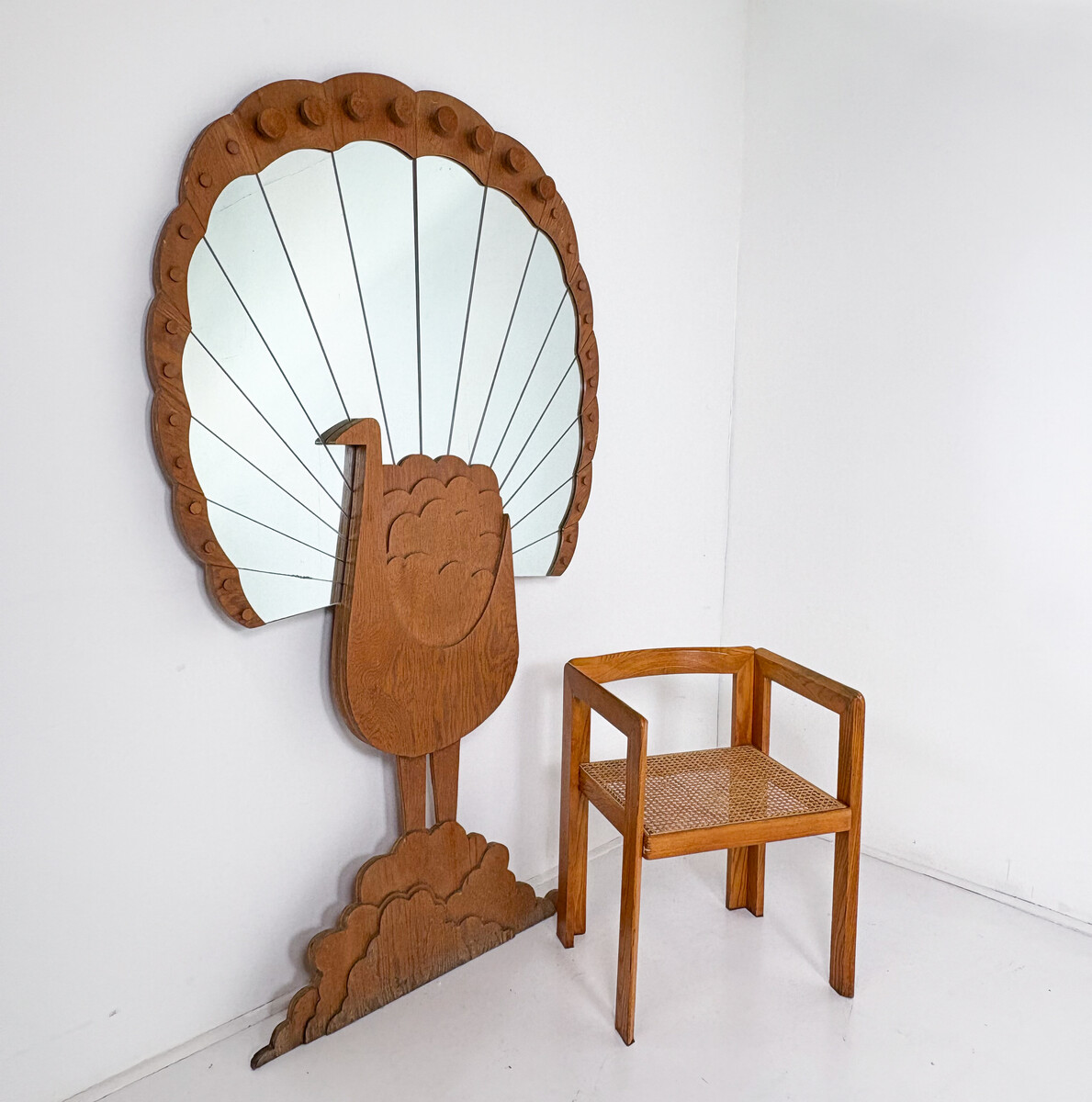 'Pavone' Mirror by Sirio Alessandri for Pallucco, 1970s