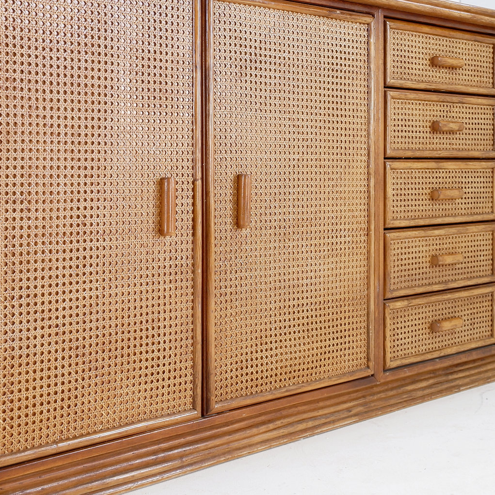 Rattan and Wicker Sideboard - 1960s