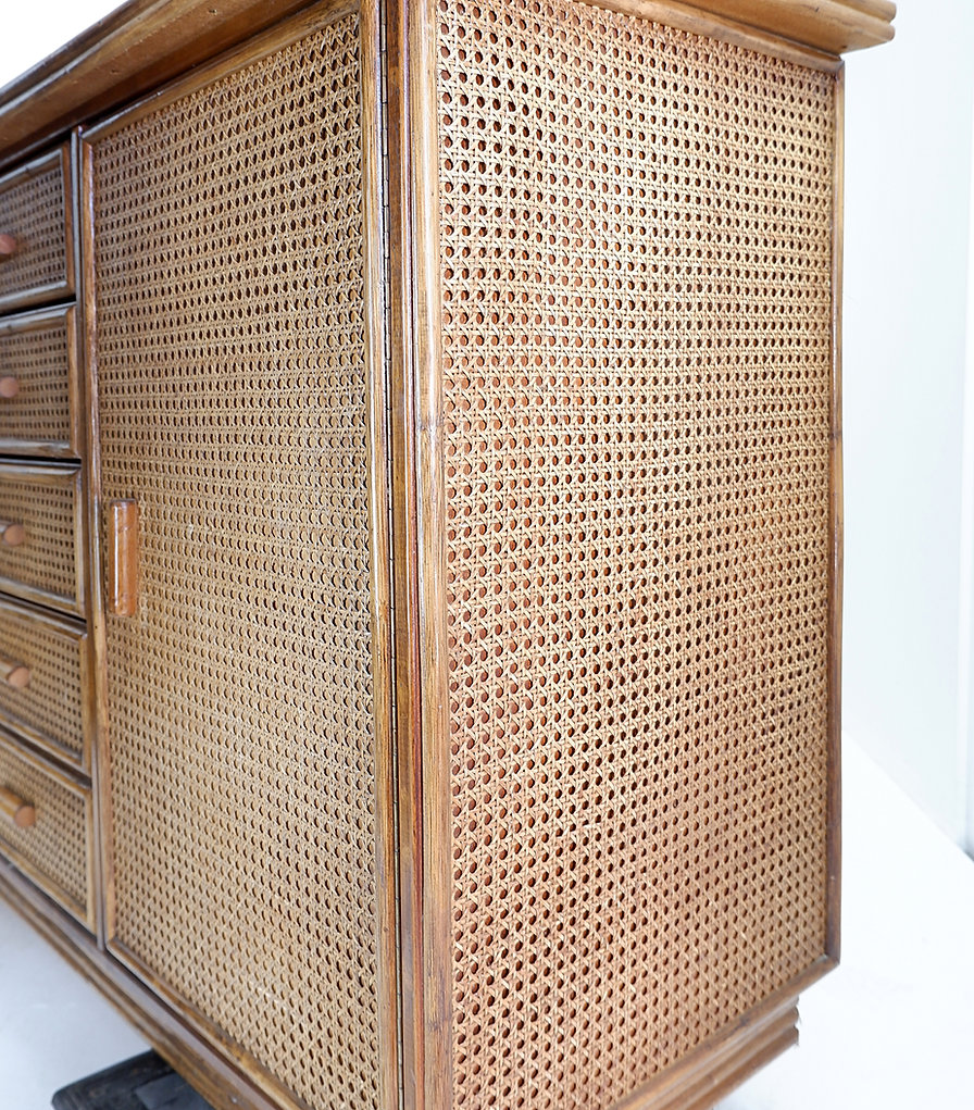 Rattan and Wicker Sideboard - 1960s