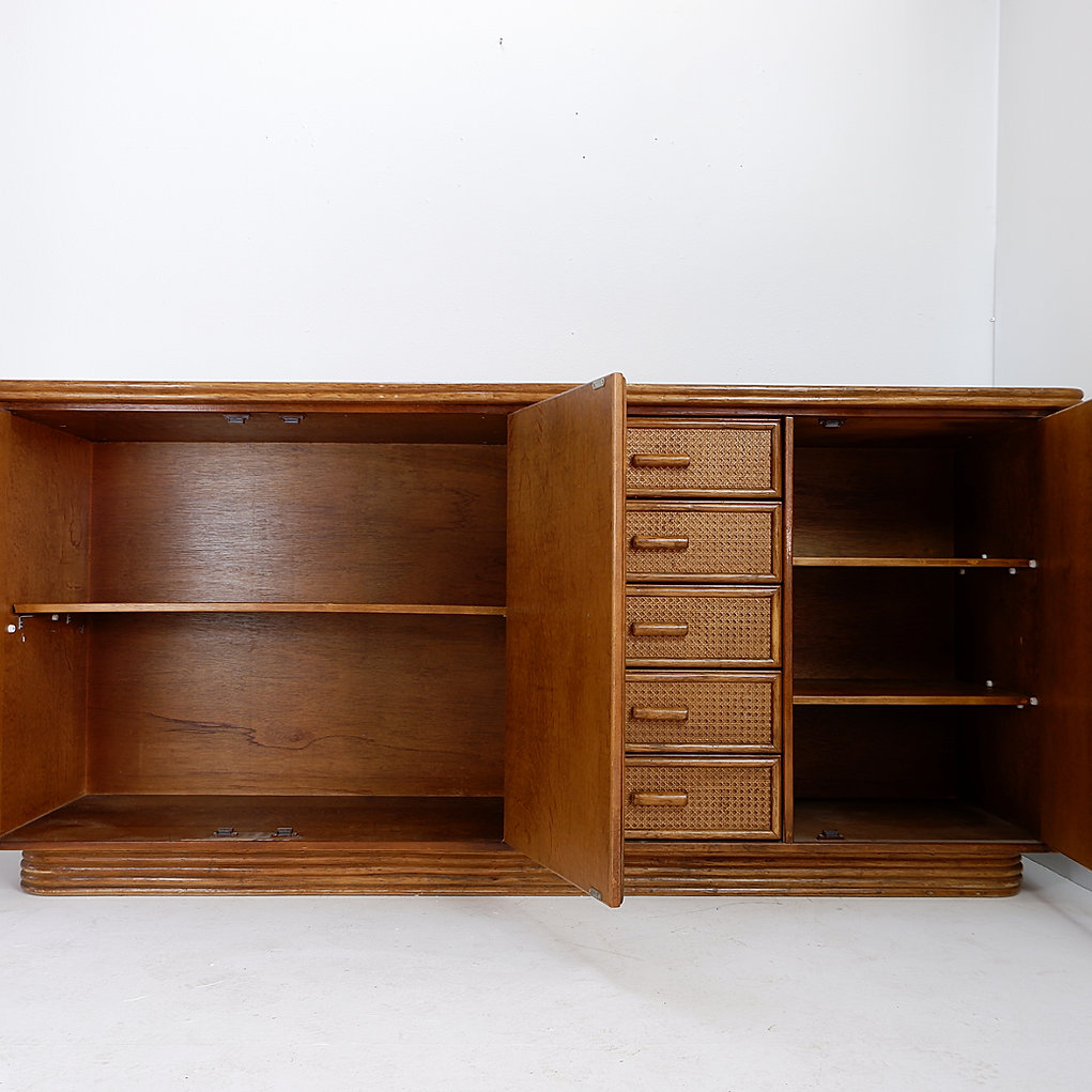 Rattan and Wicker Sideboard - 1960s