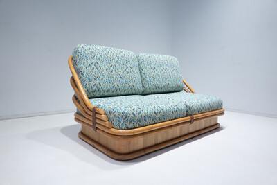 Rattan Sofa by Vivai Del Sud, 1970s - New Upholstery