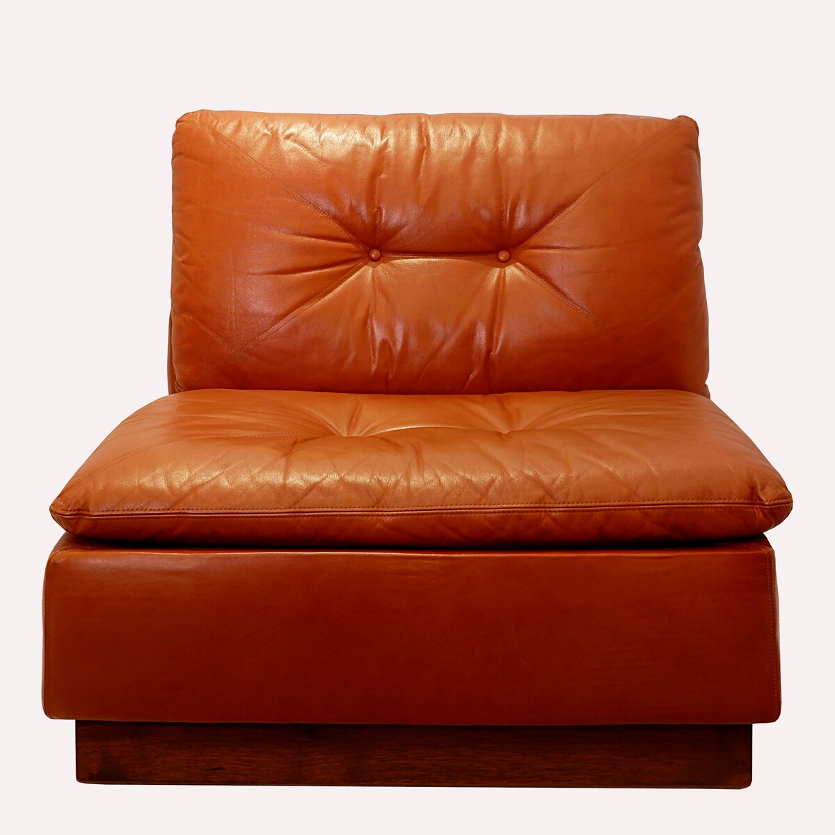 Saporiti Modular Lounge Set in Cognac Leather - 4+1 armchair