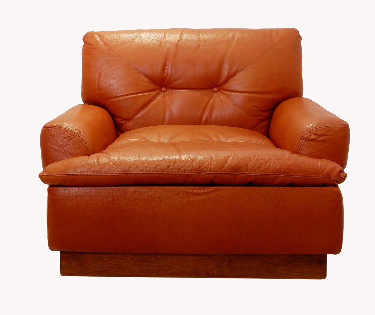 Saporiti Modular Lounge Set in Cognac Leather - 4+1 armchair