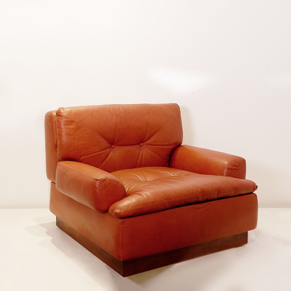 Saporiti Modular Lounge Set in Cognac Leather - 4+1 armchair