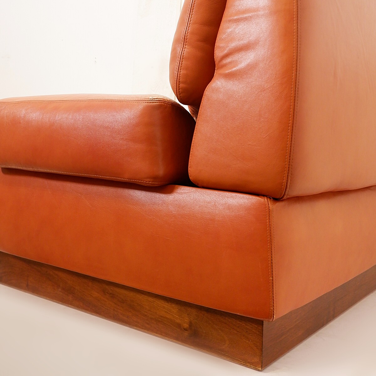 Saporiti Modular Lounge Set in Cognac Leather - 4+1 armchair