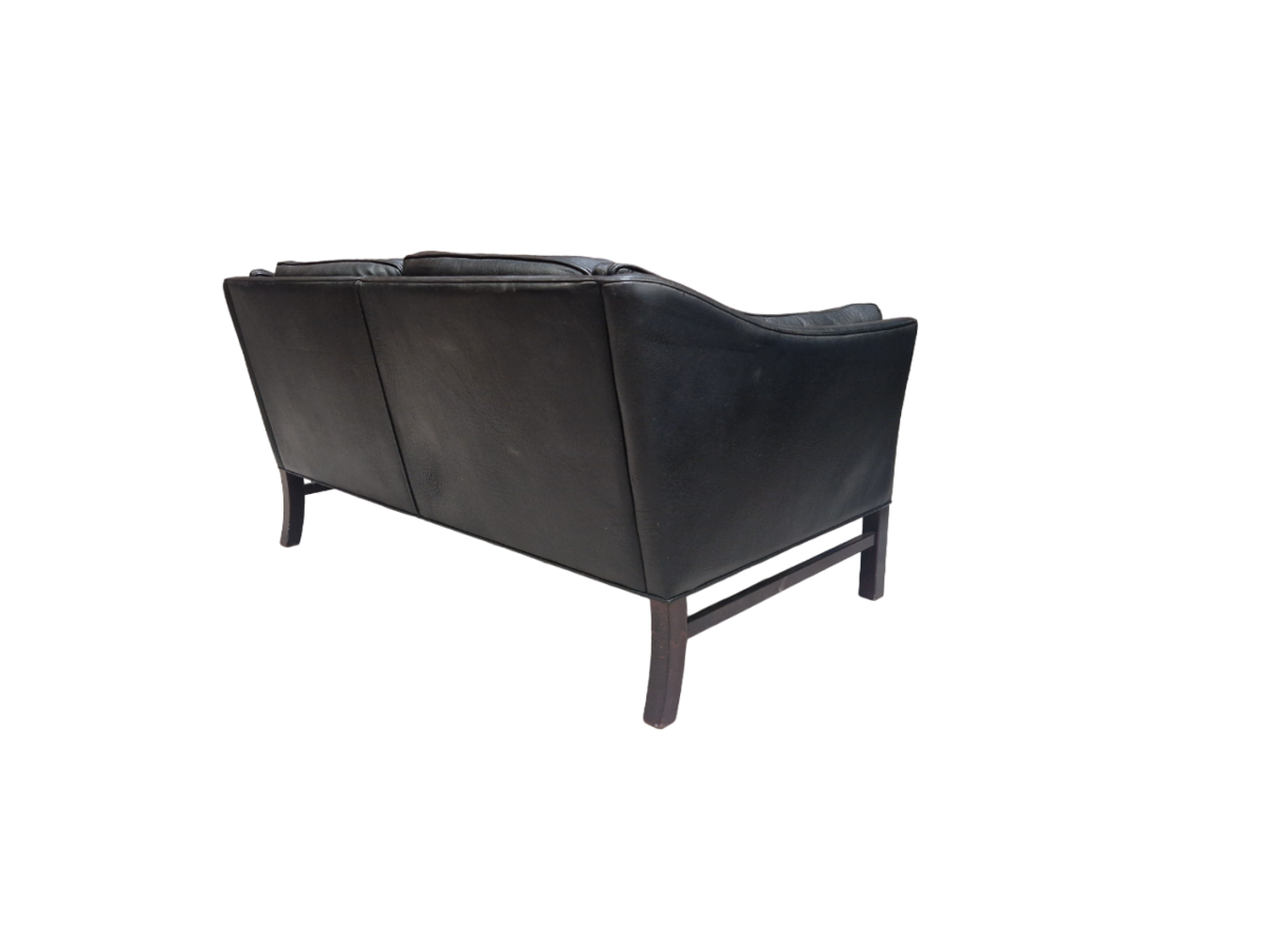 Scandinavian vintage sofa in black leather from Frederik Kayser