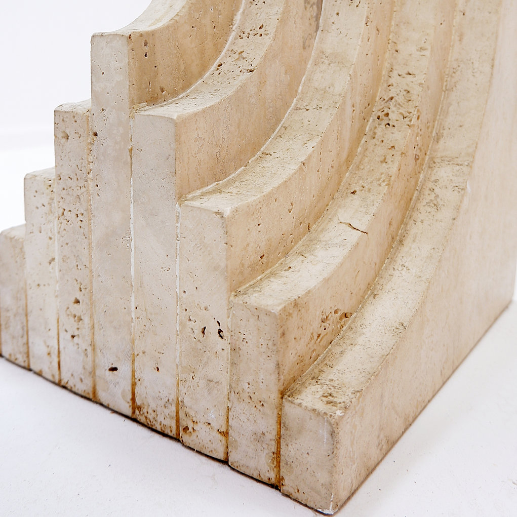 Sculptural Travertine coffee table in the style of Tobia Scarpa, gavina, 1970's