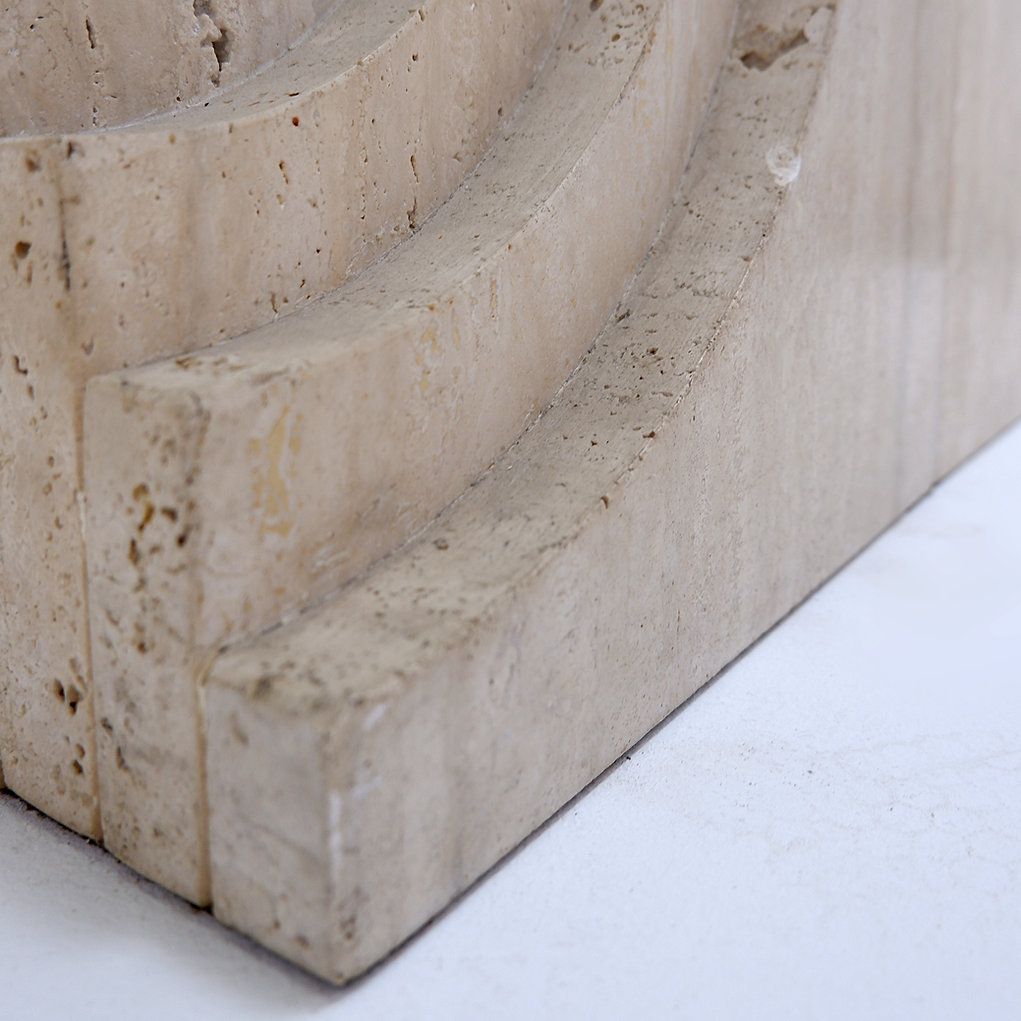 Sculptural Travertine coffee table in the style of Tobia Scarpa, gavina, 1970's