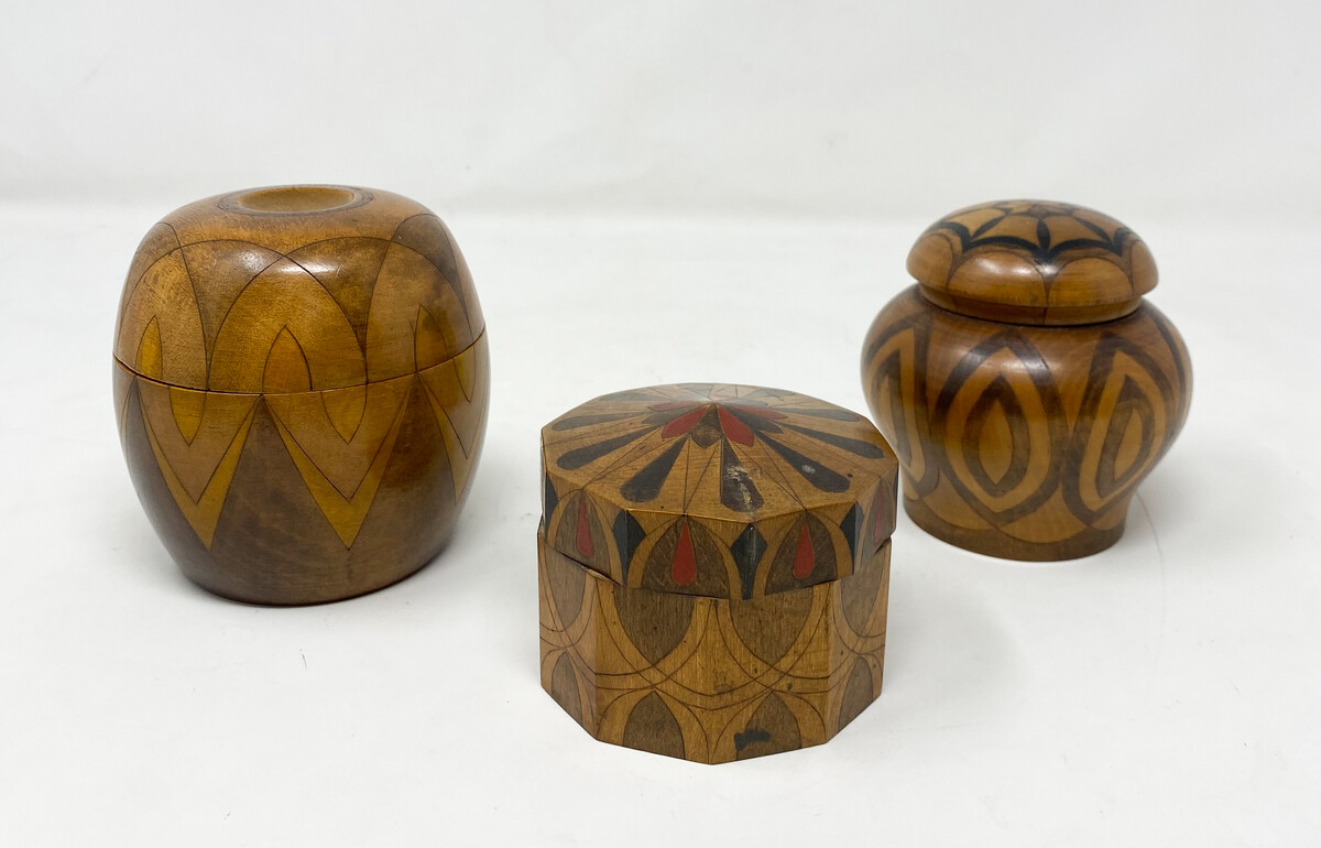 Set of 3 Small Wooden Boxes 