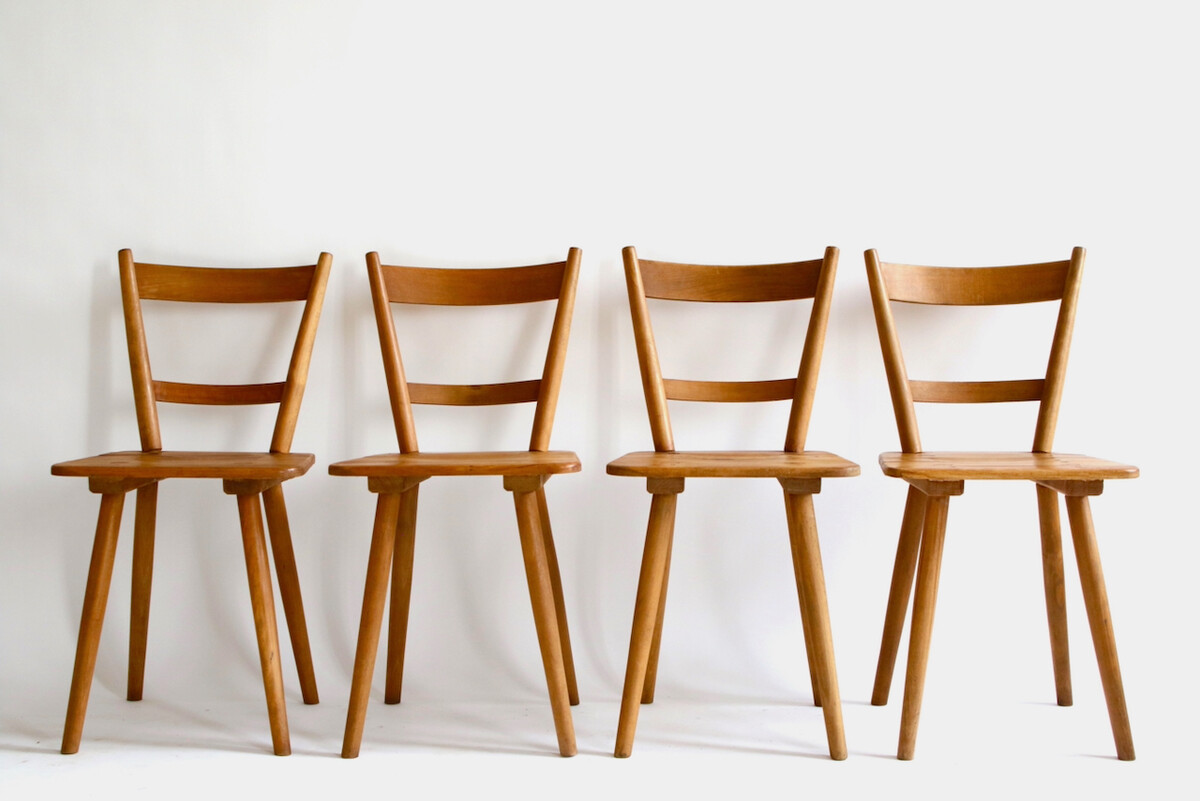 Set of 4 brutalist chairs 