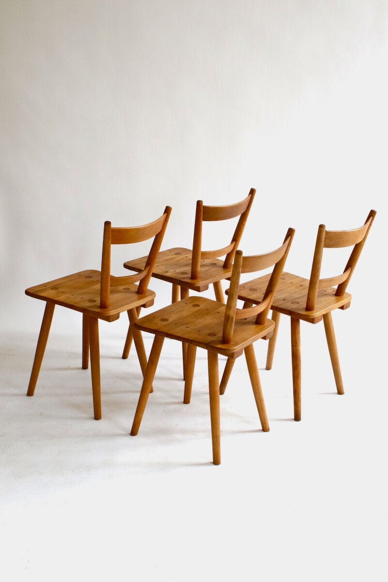 Set of 4 brutalist chairs 