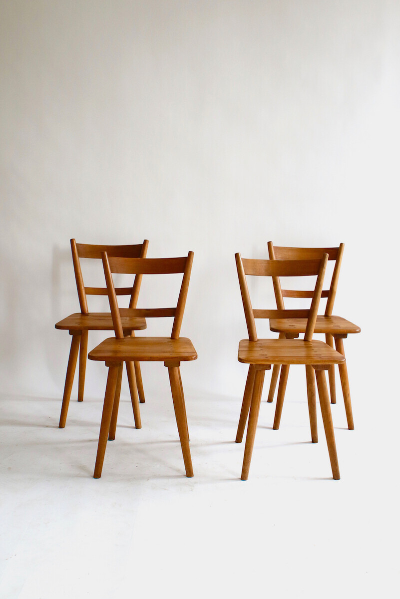 Set of 4 brutalist chairs 