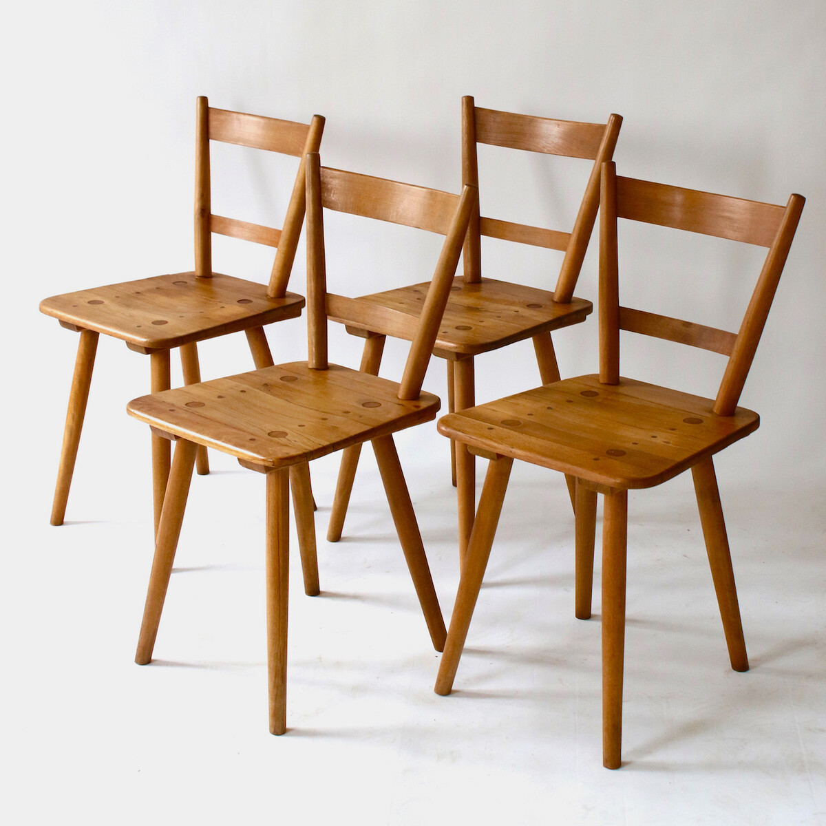 Set of 4 brutalist chairs 