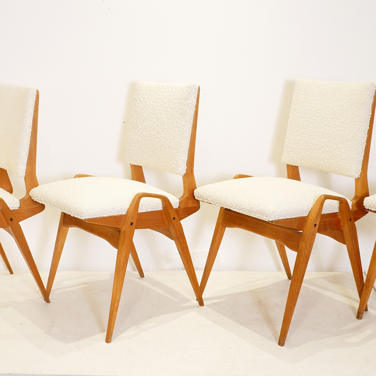 Set of 4 Mid century Chairs by Maurice Pré - 1950s - New upholstery