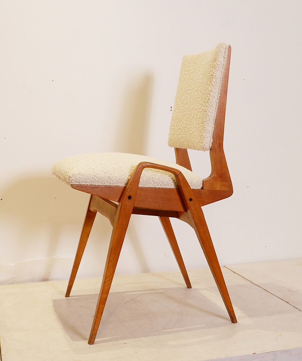 Set of 4 Mid century Chairs by Maurice Pré - 1950s - New upholstery