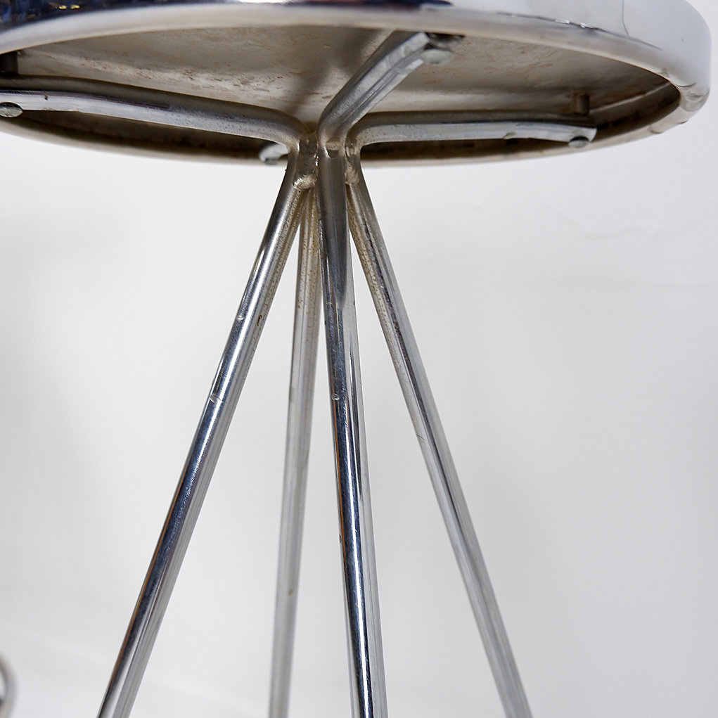 Set of 4 vintage chrome bar stools - 1970s