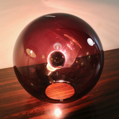 Seventies spherical lamp in blown glass