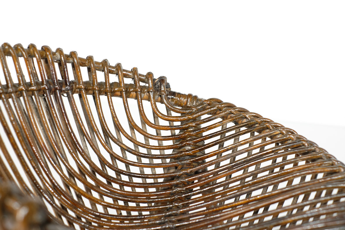 Stool in Rattan Style Franco Albini Italy, 1960s.