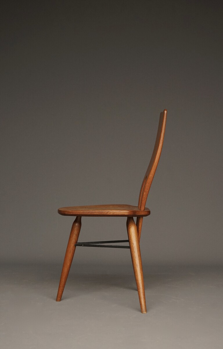 Stylish oak  chair, School of Carlo Mollino, Italy, 1950s