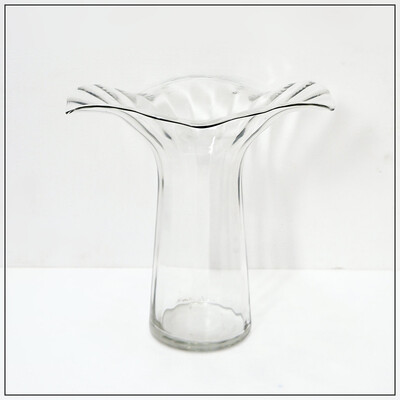 Transparent glass vase attributed to Peill & Putzler, 1970's